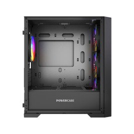 Powercase ByteFlow Micro Black LE, mATX, 4x120mm ARGB, Black, CAMBFB-A4-LE