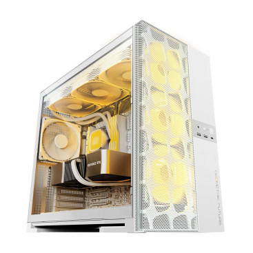Geometric Future Model 5 Vent White with fans, E-ATX, 5x140mm ARGB, White, 1AM5VTWT01100