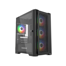 Powercase ByteFlow Micro Black, mATX, 4x120mm ARGB, Black, CAMBFB-A4