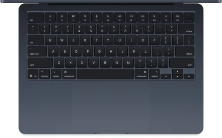 Ноутбук Apple MacBook Air A3240 M4 10 core 16Gb SSD256Gb/8 core GPU 13.6" Liquid Retina (2560x1664) macOS midnight WiFi BT Cam (MW123HN/A)