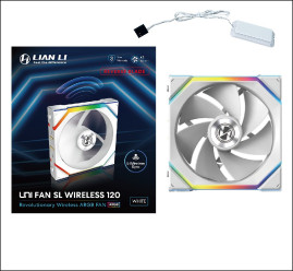 Вентилятор Lian Li UNI FAN SL WIRELESS 120 Reverse Blade / 12RSL1W1W WHITE / 120x124,5x28мм (PWM, ARGB, 2000 об/мин (Max.), 31dBa) / G99.12RSL1W1W.R0