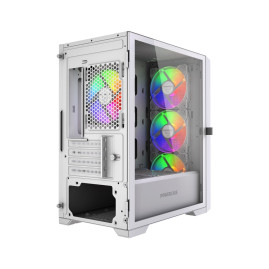 Powercase ByteFlow Micro White LE, mATX, 4x120mm ARGB, White, CAMBFW-A4-LE