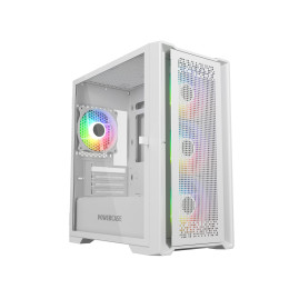 Powercase ByteFlow Micro White, mATX, 4x120mm ARGB, White, CAMBFW-A4