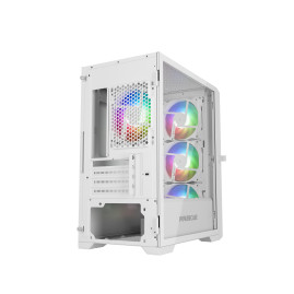 Powercase ByteFlow Micro White, mATX, 4x120mm ARGB, White, CAMBFW-A4
