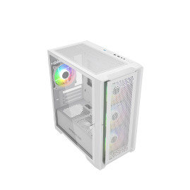 Powercase ByteFlow Micro White, mATX, 4x120mm ARGB, White, CAMBFW-A4
