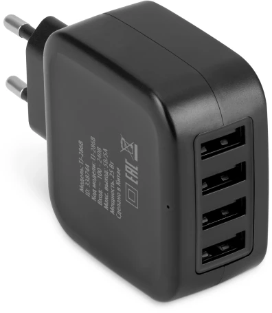 Сетевое зар./устр. Buro TJ-286B Smart 25W 5A 4xUSB универсальное черный (TJ-286B)
