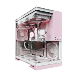 Geometric Future Model 5 White Pink with fans, E-ATX, 5x140mm ARGB, White Pink, 1AM5WKPK01100