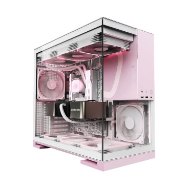 Geometric Future Model 5 White Pink with fans, E-ATX, 5x140mm ARGB, White Pink, 1AM5WKPK01100