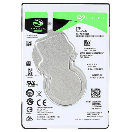 Seagate BarraCuda 2.5" 2TB SATA 6Gb/s 5400rpm 128MB ST2000LM015