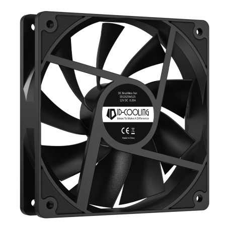 Вентилятор ID-COOLING XF-120-K 120x120x25мм (60шт./кор, PWM, Low Noise, резиновые углы, 700-1800об/мин, черный) BOX