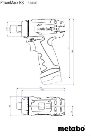Дрель-шуруповерт Metabo Powermaxx BS Basic Set с набором оснастки аккум. патрон:быстрозажимной (кейс в комплекте) (600080880)