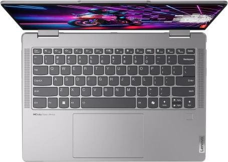 Ноутбук Lenovo Yoga 7 14AHP9 Ryzen 7 8840HS 16Gb SSD1Tb AMD Radeon 780M 14" IPS Touch WUXGA (1920x1200) Windows 11 Home dk.grey WiFi BT Cam Bag (83DK006RRK)