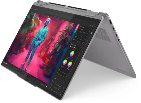 Ноутбук Lenovo Yoga 7 14AHP9 Ryzen 7 8840HS 16Gb SSD1Tb AMD Radeon 780M 14" IPS Touch WUXGA (1920x1200) Windows 11 Home dk.grey WiFi BT Cam Bag (83DK006RRK)