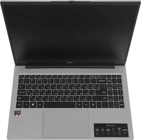 Ноутбук Acer Aspire Lite AL15-42P-R05S Ryzen 5 7430U 8Gb SSD512Gb AMD Radeon Graphics 15.6" IPS FHD (1920x1080) без ОС silver WiFi BT Cam (NX.D32CD.001)