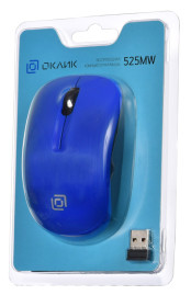 Оклик 525MW, беспроводная, 1000dpi, черный/синий
