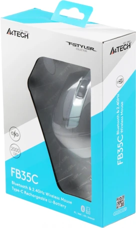 A4Tech Fstyler FB35C, беспроводная, 2000dpi, зеленый/черный