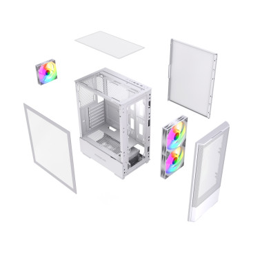 Powercase Mistral AY3W ARGB, ATX, 3x120mm ARGB, White, CMAYW-A3