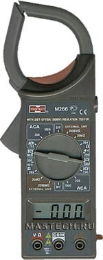 Клещи токоизмерительные Mastech M266 цифр. измер.ток:переменный черный (13-1306)