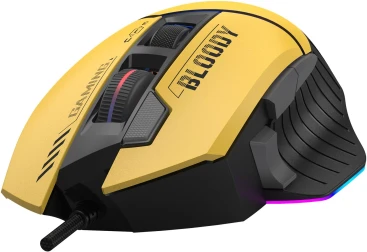 A4Tech Bloody W95 Max Sports, проводная, 12000dpi, желтый/серый