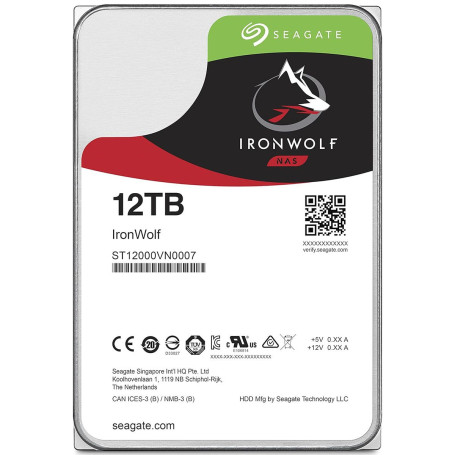 Seagate IronWolf NAS 3.5" 12TB SATA 6Gb/s 7200rpm 256MB ST12000VN0007