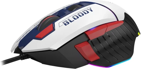 A4Tech Bloody W95 Max Sports, проводная, 12000dpi, синий/белый