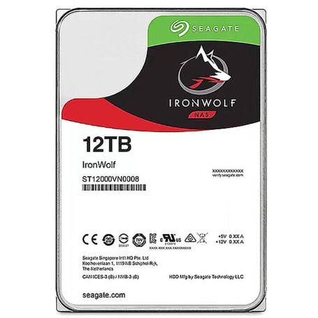 Seagate IronWolf NAS 3.5" 12TB SATA 6Gb/s 7200rpm 256MB ST12000VN0008