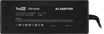 Блок питания TopON TOP-AC05 120W 19V-19V 6.32A от бытовой электросети LED индикатор
