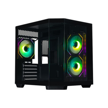 XASTRA QT400M 3ARGB-C6-AC, mATX, Aquarium, 3x120mm ARGB, Black, QT400M-3FM12A-C6-AC