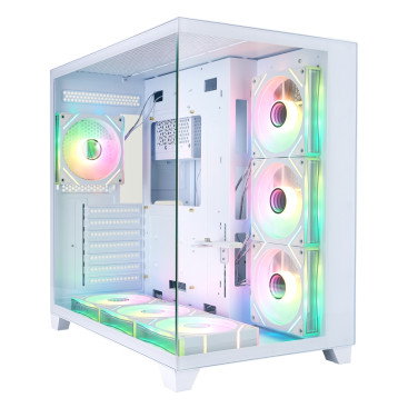 1STPLAYER MEGAVIEW MV8-TP ARGB, ATX, Aquarium, 7x120mm ARGB, White, MV8-TP-WH-6FC7R-W-1FC7-W-HUB2