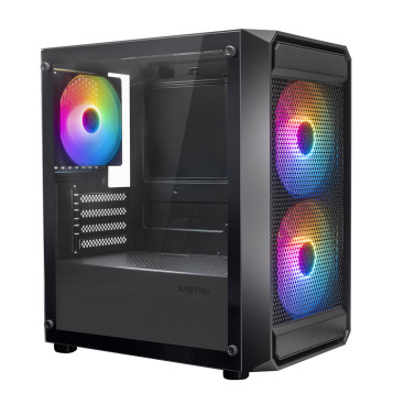 XASTRA A303M 3FRGB, mATX, 3x120mm FRGB, Black, A303M-2FC14F-1FC12F