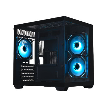 XASTRA QW400M 3ARGB-C6-AC, mATX, Aquarium, 3x120mm ARGB, Black, QW400M-3FM12A-C6-AC