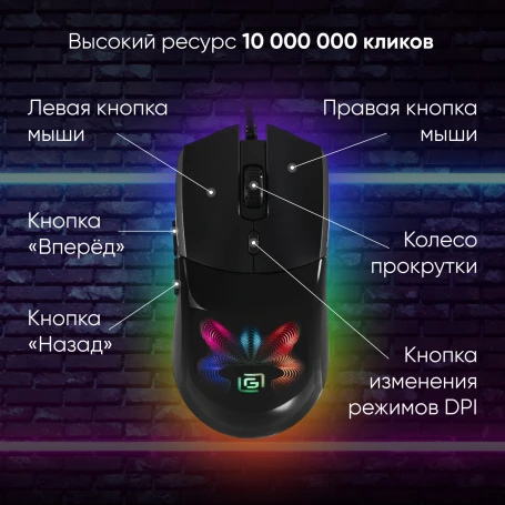 Оклик 714GM, проводная, 7200dpi, черный