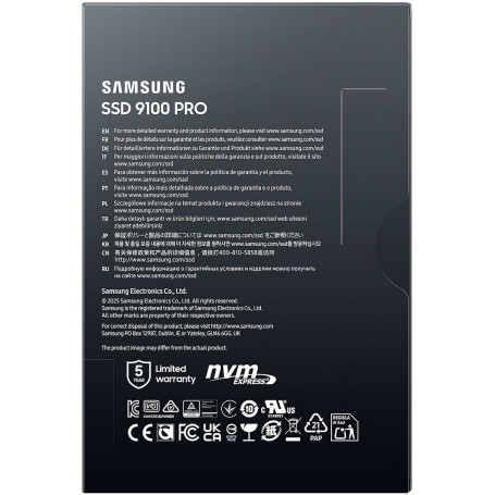 Samsung 9100 PRO Black 4TB M.2 2280 PCIe Gen5x4 MZ-VAP4T0BW