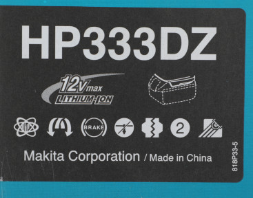 Дрель-шуруповерт Makita HP333DZ аккум. патрон:быстрозажимной