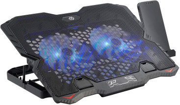 Подставка для ноутбука Digma D-NCP150-2 15.6"360x260x27мм 38дБ 2xUSB 2x 120ммFAN 650г металл/пластик черный