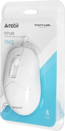 A4Tech Fstyler FM12, проводная, 1200dpi, белый