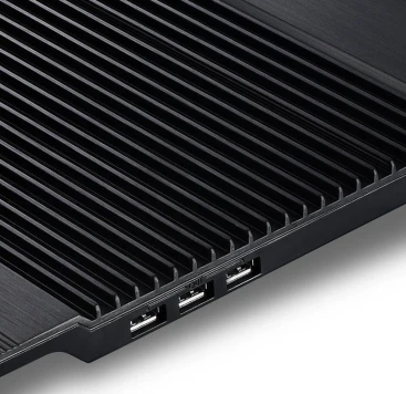 Подставка для ноутбука Deepcool N8 (DP-N24N-N8BK) 17" 380x278x55мм 25дБ 3xUSB 2x 140ммFAN 1244г алюминий черный