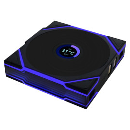 Вентилятор Lian Li UNI FAN TL WIRELESS LCD 120 Reverse Blade / 12RTLLCD1W1B BLACK / 120x124x28мм (PWM, ARGB, 1900 об/мин (Max.), 31dBa) / G99.12RTLLCD1W1B.R0