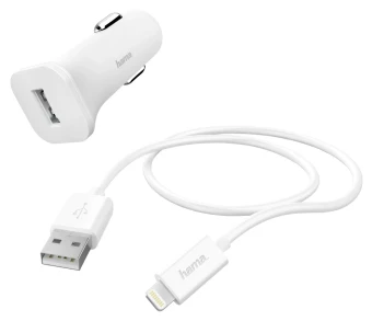 Автомобильное зар./устр. Hama H-183291 5W 1A для Apple белый (00183291)