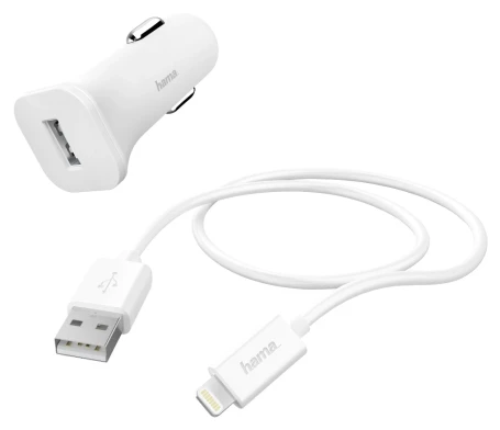 Автомобильное зар./устр. Hama H-183291 5W 1A для Apple белый (00183291)