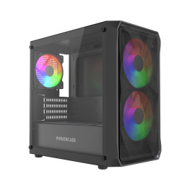 Powercase Mistral Micro A3B ARGB V2, mATX, 3x120mm ARGB, Black, CMMAB-A3-V2