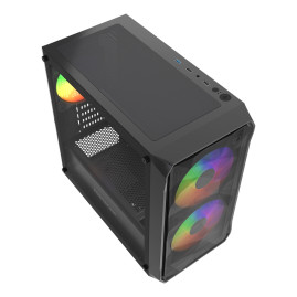 Powercase Mistral Micro A3B ARGB V2, mATX, 3x120mm ARGB, Black, CMMAB-A3-V2