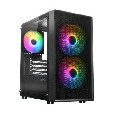 XASTRA A305M 3FRGB, mATX, 3x120mm FRGB, Black, A305M-2FC14F-1FC12F
