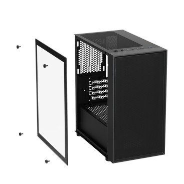 XASTRA A305M 3FRGB, mATX, 3x120mm FRGB, Black, A305M-2FC14F-1FC12F