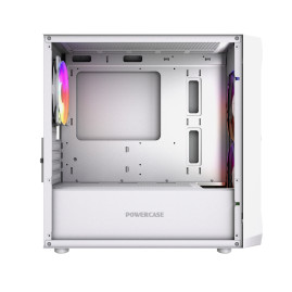 Powercase Mistral Micro A3W ARGB V2, mATX, 3x120mm ARGB, White, CMMAW-A3-V2