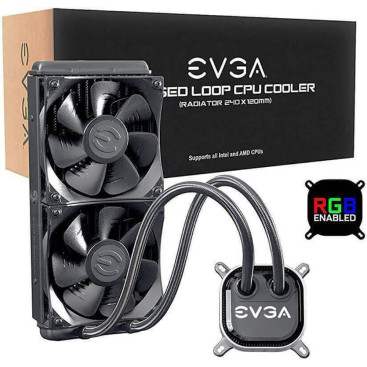 EVGA CLC 240, LGA115X/1200/1700/AM4/AM5, 400-HY-CL24-V1, черный