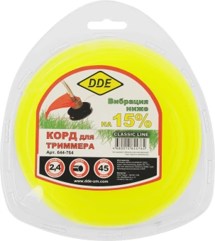 Леска для садовых триммеров DDE 644-764 d=2.4мм L=45м