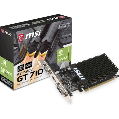 MSI NVIDIA GeForce GT 710 2GB DDR3 64bit PCI-E 2.0 DVI HDMI VGA LP (GT 710 2GD3H LP)