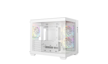 Deepcool CG330 3F WH, mATX, Aquarium, 3x120mm ARGB, White