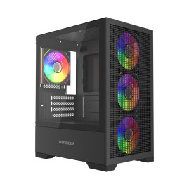 Powercase Mistral Micro B315, mATX, 4x120mm ARGB, Black, CMMB315-A4
